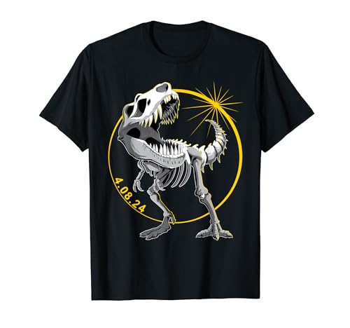 Dinosaurio T-Rex fresco 8 de abril de 2024 Eclipse solar total Camiseta