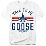 Popfunk Top Gun Talk to Me Goose Unisex Adult T Shirt, White, X-Large