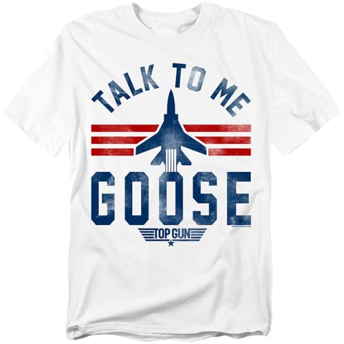 Popfunk Top Gun Talk to Me Goose Unisex Adult T Shirt, White, X-Large by Popfunk - Used condition - US$14.25