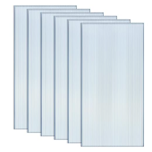 Hotop 6 Pcs Polycarbonate Greenhouse Panels Double Layer Polycarbonate Panels Waterproof UV Protected Sheet Corrugated Plastic Roof Greenhouse Replacement Cover (4' X 2' X 0.24")