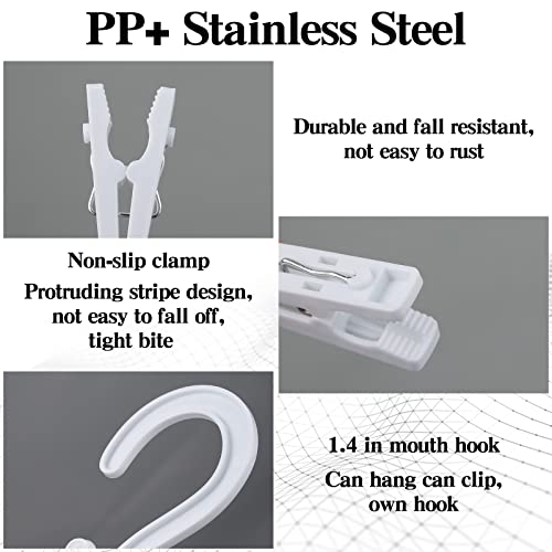 24 Pieces Laundry Hooks Clothes Hanger Hooks With Metal Spring Clothespin With Hooks Portable Boot Hangers Laundry Clips Closet Hanger Clips For Jeans, Hats, Tall Boots, Towels Bathroom Travel Drying #TOP5