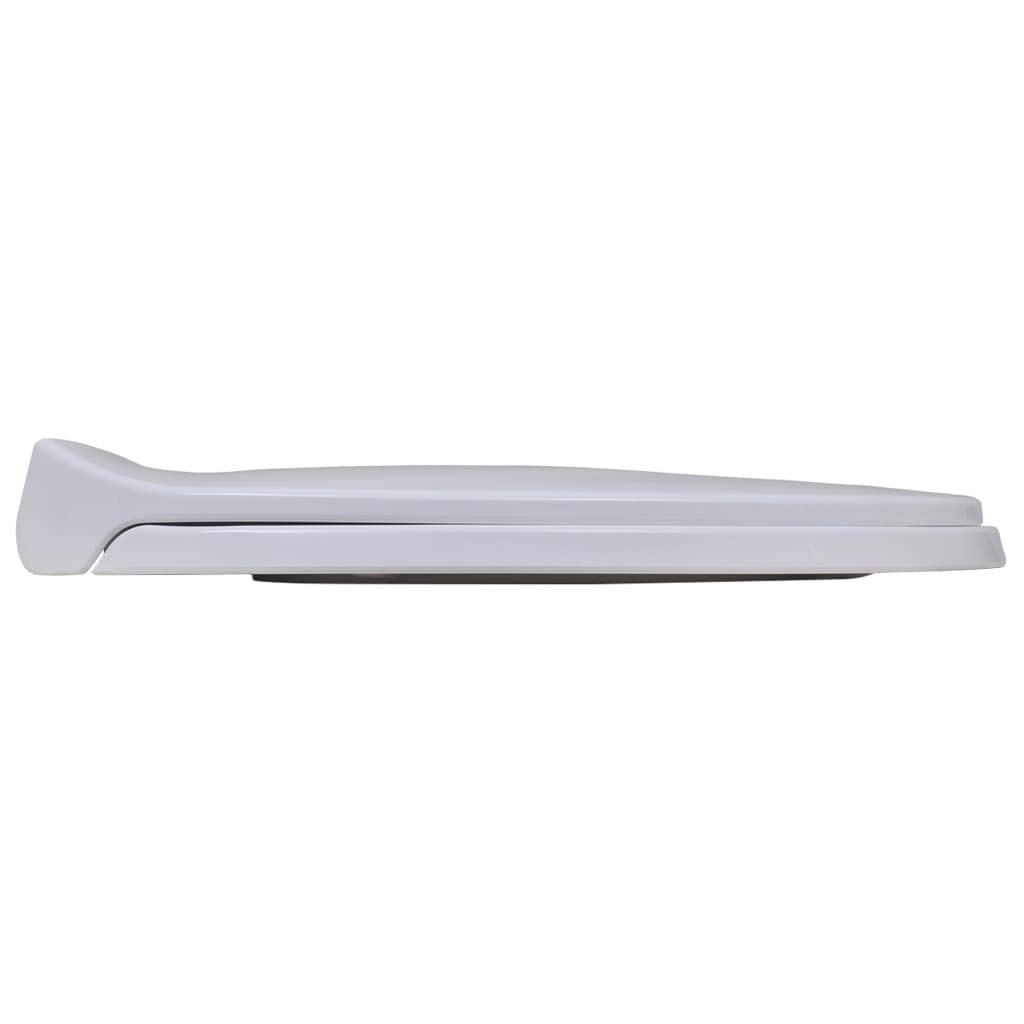 Asiento de inodoro con descenso automático, 2 unidades, plástico blanco, tapa de inodoro de cierre suave, asiento universal con bisagra, extraíble, silencioso, fácil montaje para baño, familia