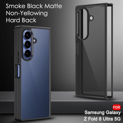 Image of TheGiftKart Hybrid Shockproof Back Cover Case for Samsung Galaxy Z Fold 8 Ultra 5G | Hard Back Cover Case for Samsung Z Fold8 Ultra 5G (PC & TPU, Translucent Smoke Matte Back, Black Sides)