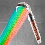 ✔FUNCIONALIDAD: La alcachofa de ducha led ,alcachofa ducha antical tiene varias funciones positivas a recalcar, la primera es que con sus filtros iónicos hace que nuestras duchas sean con agua más pura, tambien sus luces led hace que sepamos antes de entrar en la ducha la temperatura del agua.