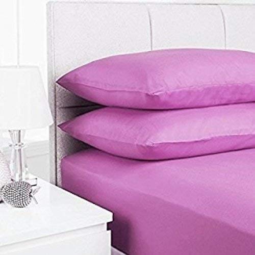 100% Egyptian Cotton Pillowcase pair House Wife Pillowcase pair 2 pack (Lilac, Pillowcase Pair)