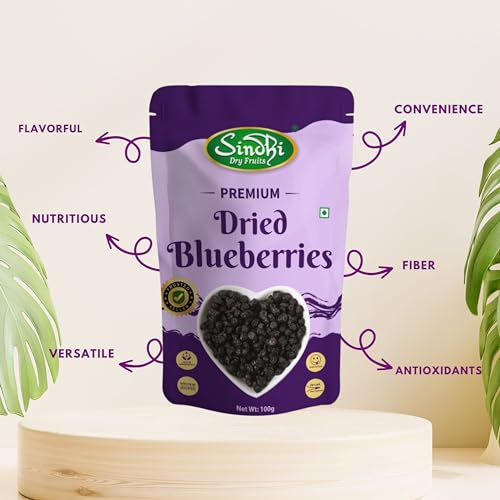 Image of Sindhi Dry Fruits Dried Blueberries, Dry Fruit, Vitamin-Rich Dried Fruit, Antioxidant-Packed and Fibre-Powered, 100 grams