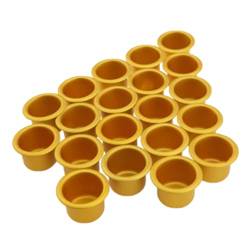20 pcs of Golden candlesticks, Candle Lining, Wick Lining, drip-Proof Wax Cover, Suitable for Candles with a Diameter of 3/4 inch. Dimensions: 1.06 * 0.71 inches (Golden)