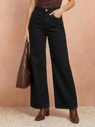 Image of Women's High Waist Denim Jeans | Straight, Relaxed, Wide Leg & Baggy Fit | High Rise Loose Oversized Denim Pants for Women | Comfortable Casual Everyday Wear | Oversized Woman baggys