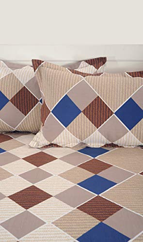 Image of Swayam Pure Cotton Single Bedsheet with 1 Pillow Covers | Size 60 x 90 inch | 160 TC | Geometric Design | Soft Breathable Bed Sheet | Comfortable & Durable for Bedroom - Pink