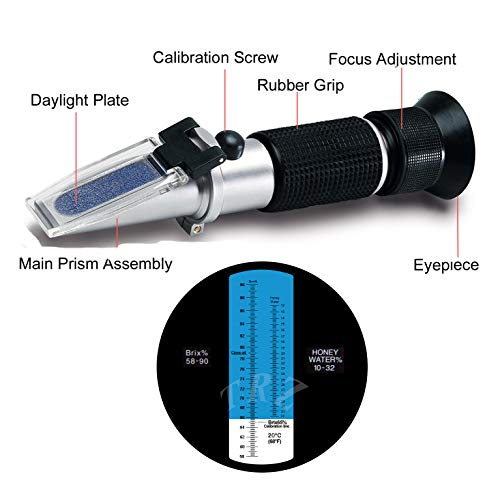 Trz RHB-90ATC Refractometer Honey 10-32% Water Honey 58-90% Brix Sugar Baume thumb #2