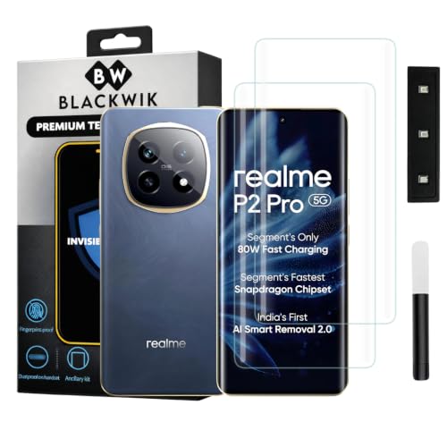 Image of Blackwik UV Curved Tempered Glass for Realme P2 Pro 5G | 2-Pack