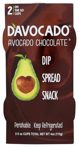 D'Avocado, Avocado Chocolate - Spread, Dip, Snack, Gluten Free, Nut Free, Dairy Free, GMO Free, 2 ounce cups (pack of 16)