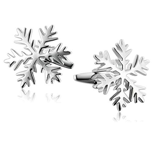 ANAZOZ Boutons de Manchette France Flocon de Neige Brillant Acier Geek Homme Originaux Cover