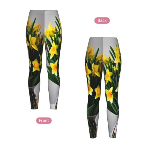Leggings de mujer para diario mallas de narcisos cómodas y opacas 5
