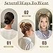 CJL HAIR 2PCs Small Cute Messy Bun Hair Piece for Thin Hair Women Mini Synthetic Curly Bun Scrunchies Updo Hairpieces Coffee Brown