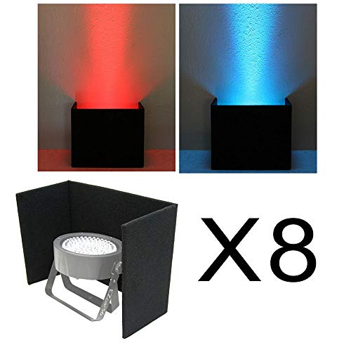 American Sound Connection (8) DJ Lighting Universal Slimpar 38 56 64 Can LED Light Uplighting Black Shield Cover
