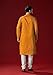 Elina fashion Mustard Yellow Cotton Printed Kurta for Men with Geometric Line Emboss Pattern Full Sleeve Kurta Pajama Set