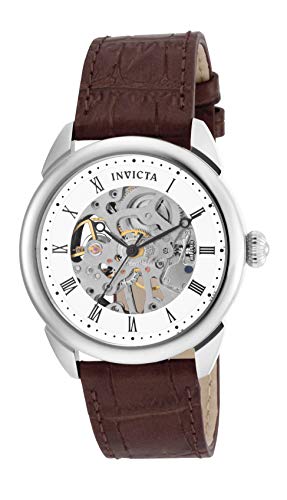 Invicta Men s Specialty 42mm Stainless Steel Mechanical Watch with Brown Leather Band, Brown (Model: 17185)