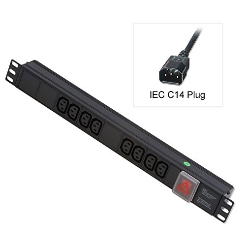 Multiprise 8 Ports IEC Lindy 1U multiprise rackable informatique noire