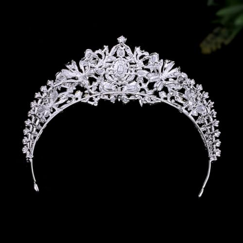 Accesorios de pelo POPETPOP con tiara de plata para novias 7