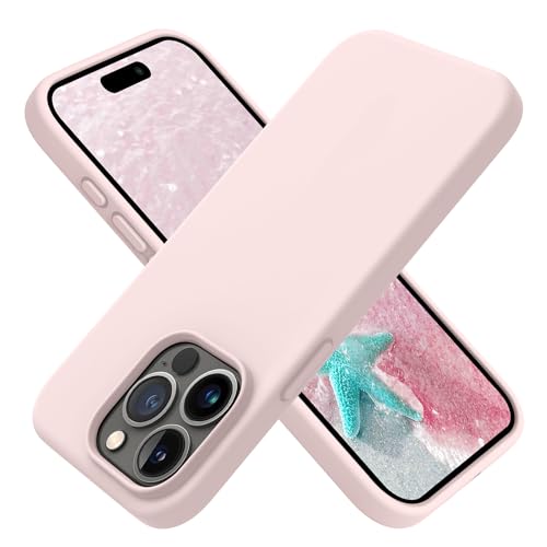 OTOFLY Compatible with iPhone 15 Pro Case Silicone Shockproof Slim Thin Phone Case for iPhone 15 Pro(6.1 inch) (Chalk Pink)