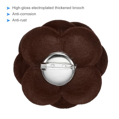 Image of PATIKIL Camellia Fabric Pin, 2 Pcs Flower Brooch Artificial Flowers Brooches for Women Girls Cloth Wedding Party Decor Accessories Jewelry Gift, White