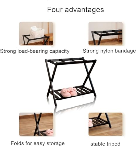 Porte-bagages assemblé avec étagère pour support de valise - 7