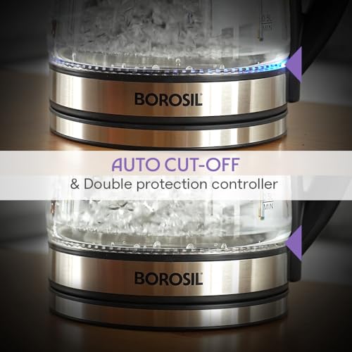 Hervidor eléctrico Borosil Crystal 1.8L de vidrio miniatura 6