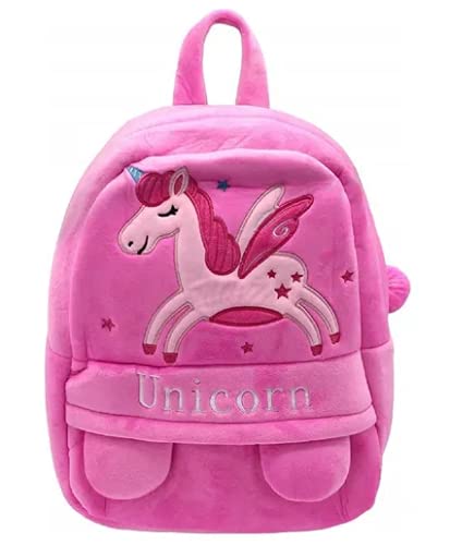 Blue Tree Cute Kids Backpack Toddler Bag Plush Animal Cartoon Mini Travel Bag for Baby Girl Boy 1-6 Years (Unicorn) (Hot Pink)