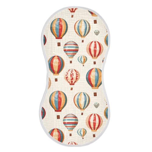Balloon Cotton Soft Burp Cloths Easy Care Baby Cloth for Gender Neutral Set of 2, 22x11in2