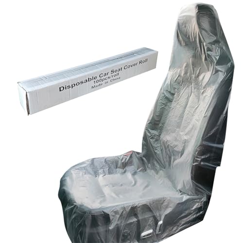 ICWEIMEI 100PCS Per Roll Disposable Seat Covers for Car - Plastic Car Seat Covers - Universal Disposable Clear Vehicle Seat Protector - Dustproof Car Seat Protective Cover