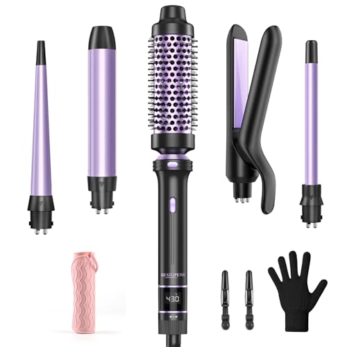 5 in 1 Curling Iron Curling Wand Set with Thermal...