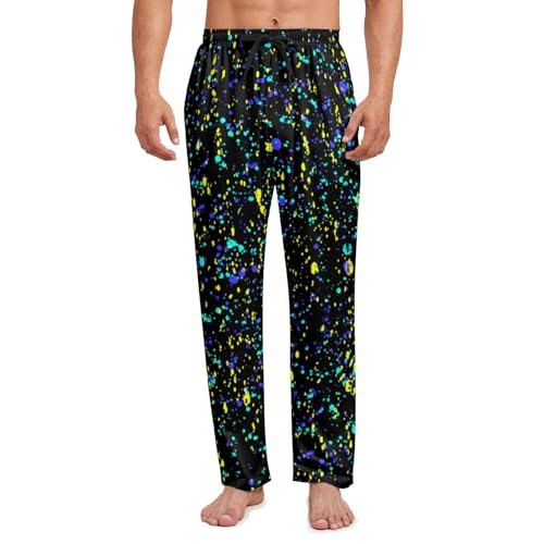 Mens Pajama Pants lemon Long Sleep Pajama Bottoms Sleepwear Elastic Drawstring Comfy Lounge Pants
