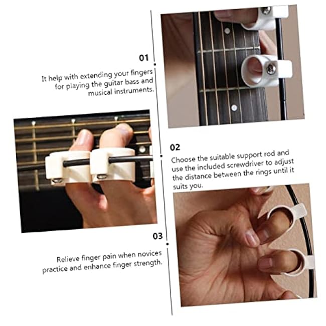 Toyvian Finger Expander Sleeve for Guitar Ukulele Piano Beginners Finger Stretcher Tool to Flexibility Strengthen Span Reduce Fatigue for Hands