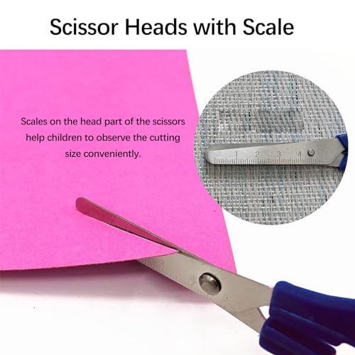 Therapeutenschere,Kinder-Lernschere,Therapeutenschere mit Doppelgriff,Mutter-Kind- Schere mit Doppelgriff,Kinder Bastelschere Schule,Helferschere,für Eltern-Kind-Schüler,2 Kunststoff Griffaugen,2 Stk