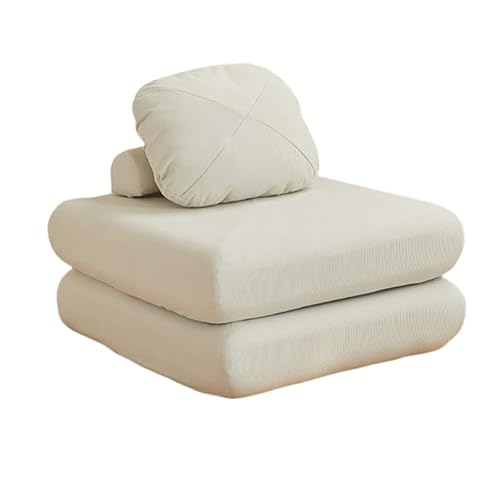 ソファベッド、3 in 1、幅60 cm、シングルシーター、チェア、ミニ、屋外、広々とした、シンプルなベッド 一人暮らし、リクライニング/リビングルーム/オフィス(ホワイト) (オフホワイト,80*80*40cm)