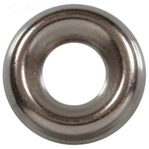 1/4 Countersunk Finishing Washers (Pack of 20), for Screws/Bolts/Nails, Nickel Plated Steel - by Chipmunk Hardware