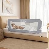 HOMEAL 幼児用ベッドレール 59インチ 折りたたみ式幼児用ベッドレール U字型ベース ツイン フル クイーン キングサイズベッド、グレー 1パック