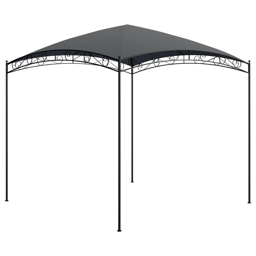 Gazebo 3 x 3 x 2,65 m, antracite, 180 g/m², con struttura in acciaio e tetto rivestito in poliammide, tenda di protezione per feste all'aperto, barbecue e picnic