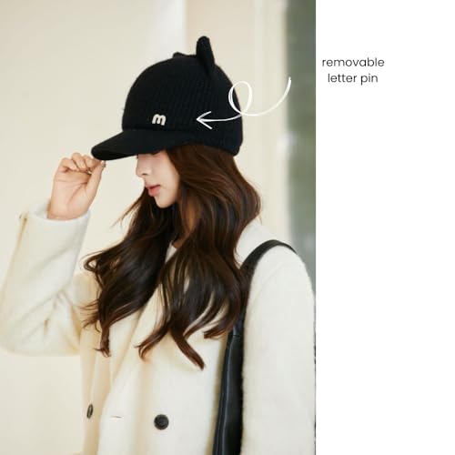 Gorro tejido suave con orejas de gato para invierno miniatura 2