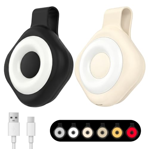 Dexspoeny 2 Pcs Nurse Night Light Clip for Badge Rechargeable Clip-On Mini Light with 6 Brightness Levels & 3 Color Modes Hands-Free Night Shift Light for Nurses Walking & Emergency Use