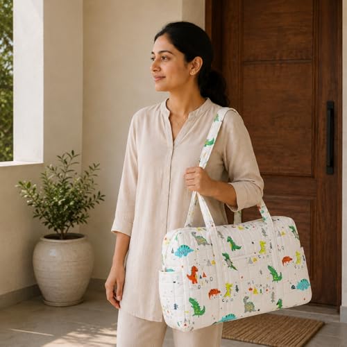 Image of MOM'S HOME New born Baby Organic cotton Travel Bag- Diaper Multipurpose Carry bags for Mothers | Pack -1 |