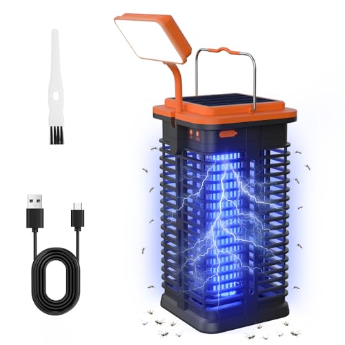 AUGYMER 電撃殺虫器 ハエトリ コバエ取り 電気式 360°殺虫灯&照明両用 IPX4防水 蚊除け uvランプ吸引 タイプC充電式 吊り下げ式&据え置き式両用 静音 お手入れ簡単 蠅/虫/蚊/蛾対策 懐中電灯 SOS防災用 応急 停電 登山 夜釣り