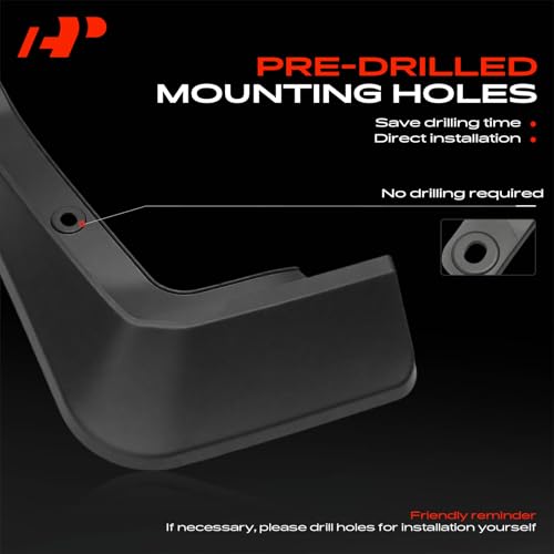 Image of A-Premium Mud Flaps, No Drilling Required Splash Guards with Accessories | Compatible with Volkswagen Golf 2020 2021 Hatchback, Set of 4 Front and Rear