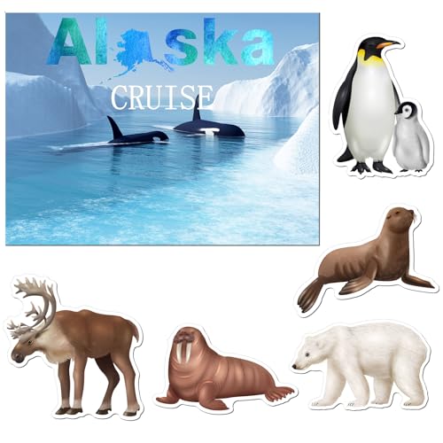 Image of Kanayu 6 Pcs Alaska Cruise Door Decorations Magnetic Large Ship Decorations Magnets Anchor Cruise Decor Car Fridge Magnet Decal for Carnival Stateroom Door