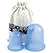 Produktbild Holzsammlung Silikon Schröpfen, 2 Stücke Premium Anti Cellulite Massage Cup, Vakuum Massagegerät, Cupping gegen Zellulite, Lymphdrainage und lockert Muskelkater Silikon Therapie (Blau) #L 70mm+M 50mm