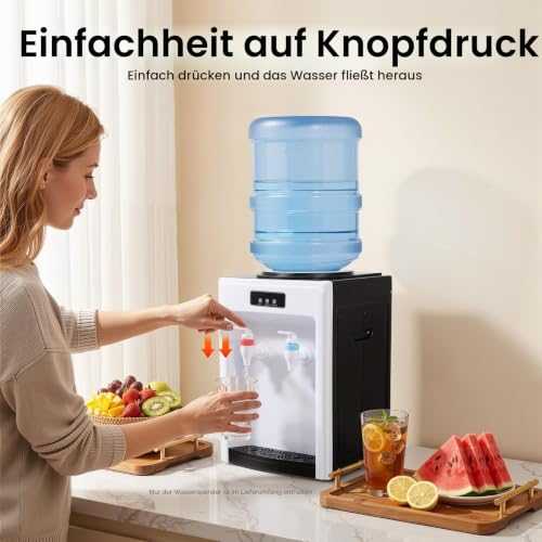 Foto von Elektrischer Wasserspender Mit Kühlung, Wasser Spender Automat, Water Dispenser Hot and Cold Für Büro Hause, 550w, Heiztemperatur≥194°F, Kühltemperatur ≤59°F