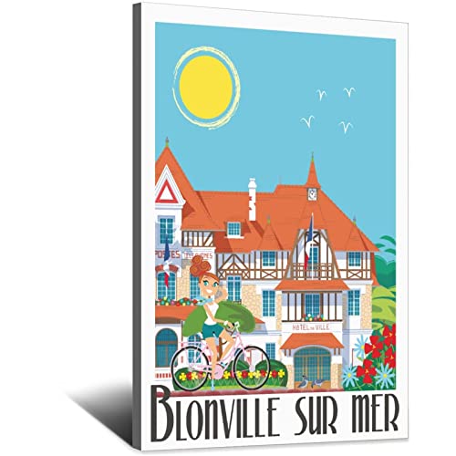 RONGCHENG Blonville-sur-Mer France Affiche de voyage vintage Art sur toile