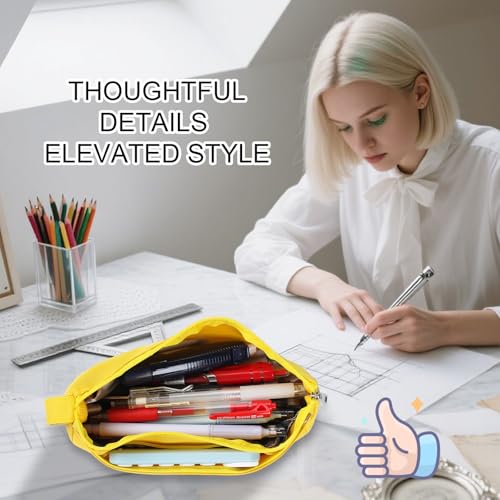 Image of Pencil Case with Zipper, Pencil Pouch for Students, Large Capacity Oxford Pen Bag for Girls, Portable Pouch for School & Office