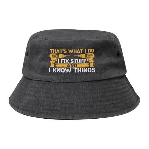 Qauirfe That's What I Do I Fix Stuff I Know Things Fashion Cowboy Denim Fisherman Hat Outdoor Fishing Cap Sun